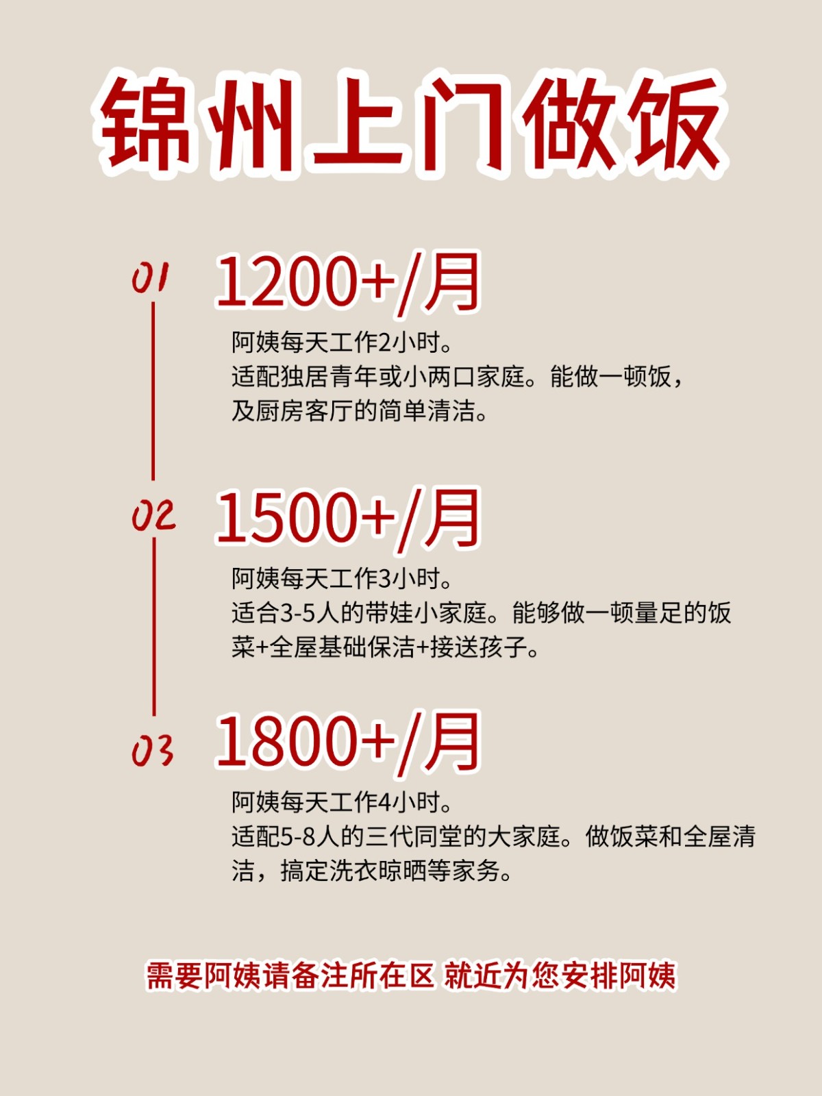 2026锦州上门做饭阿姨包月2200码住