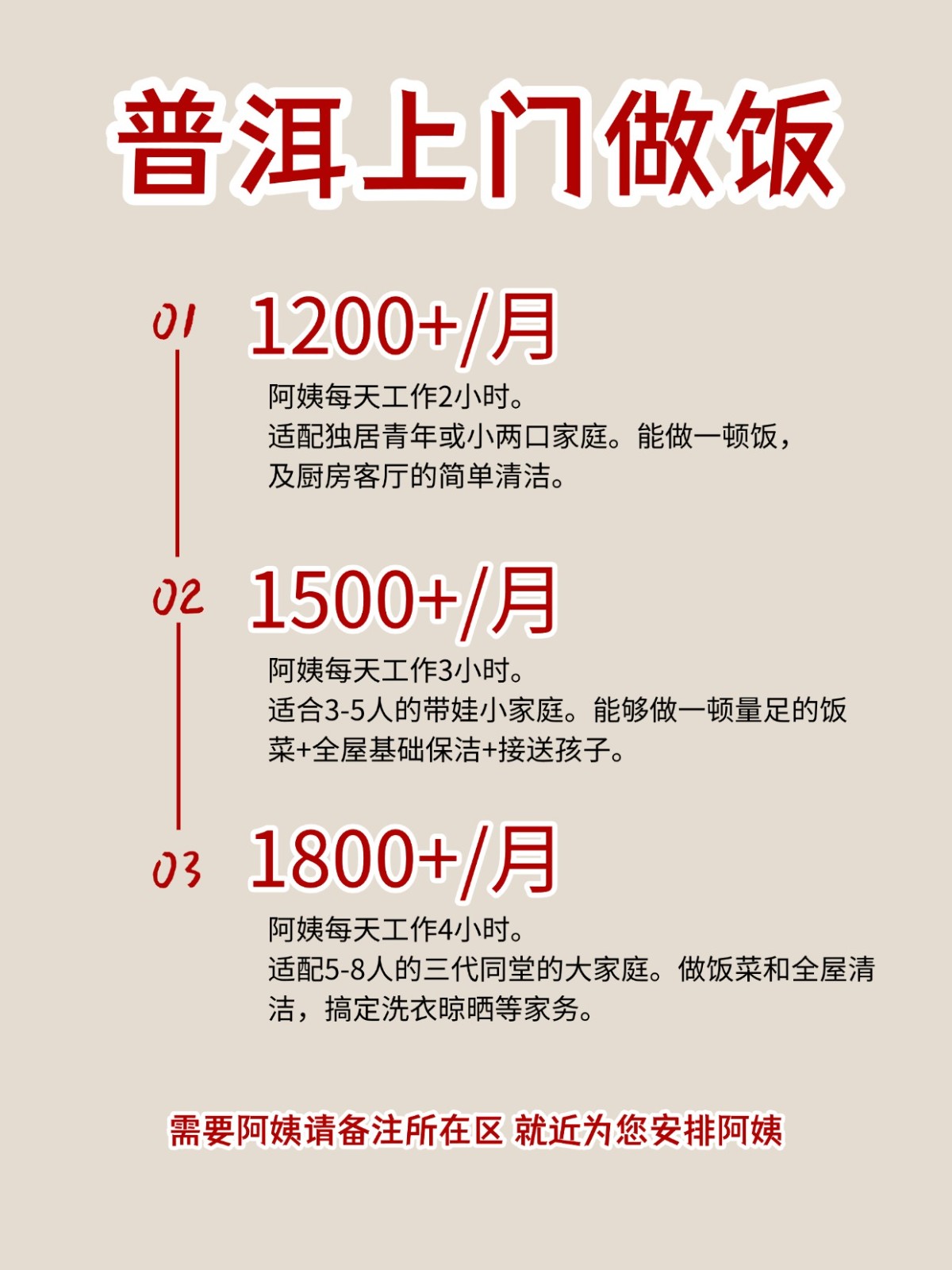 2026普洱上门做饭阿姨包月2200码住