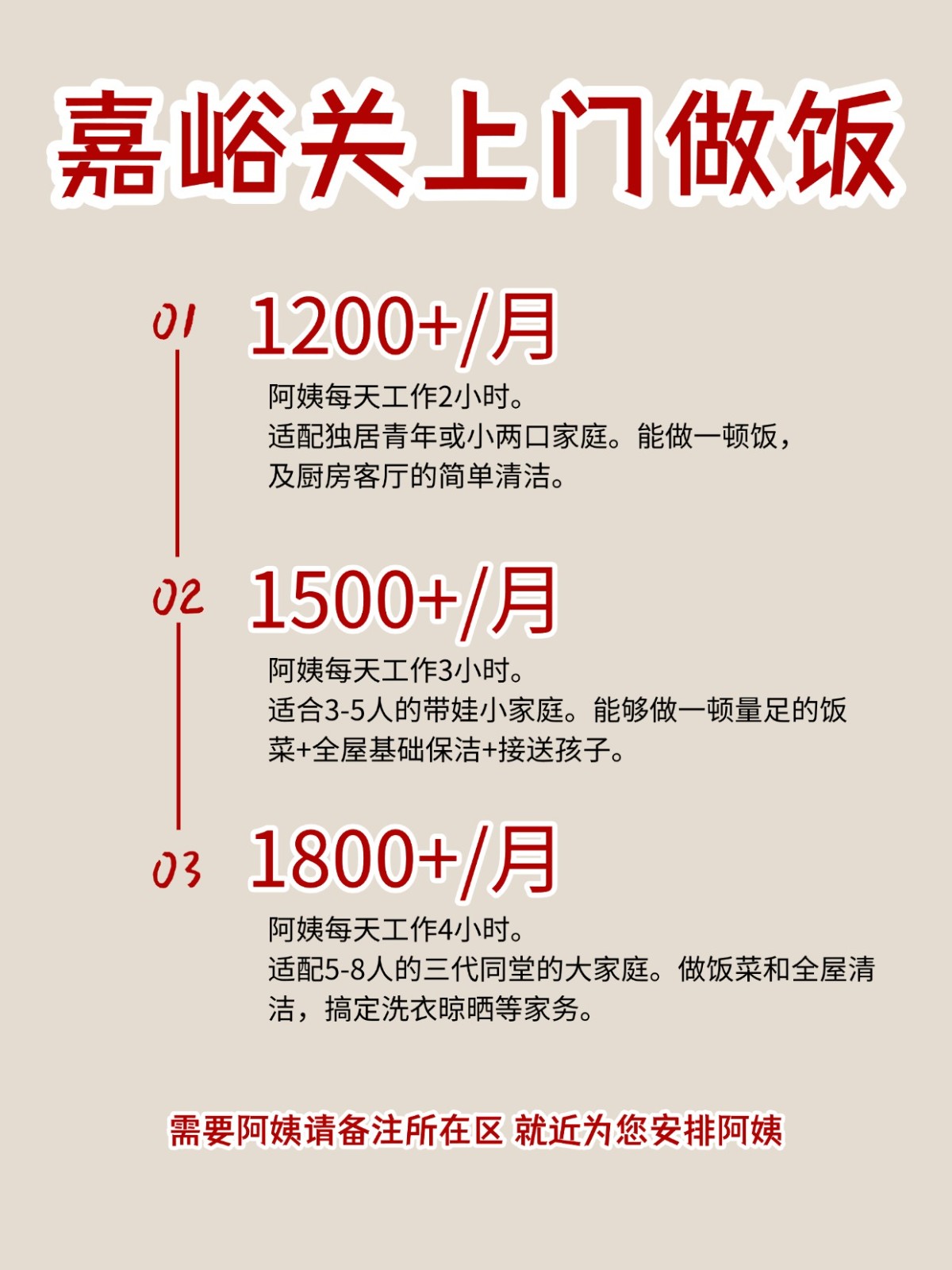 2026嘉峪关上门做饭阿姨包月2200码住