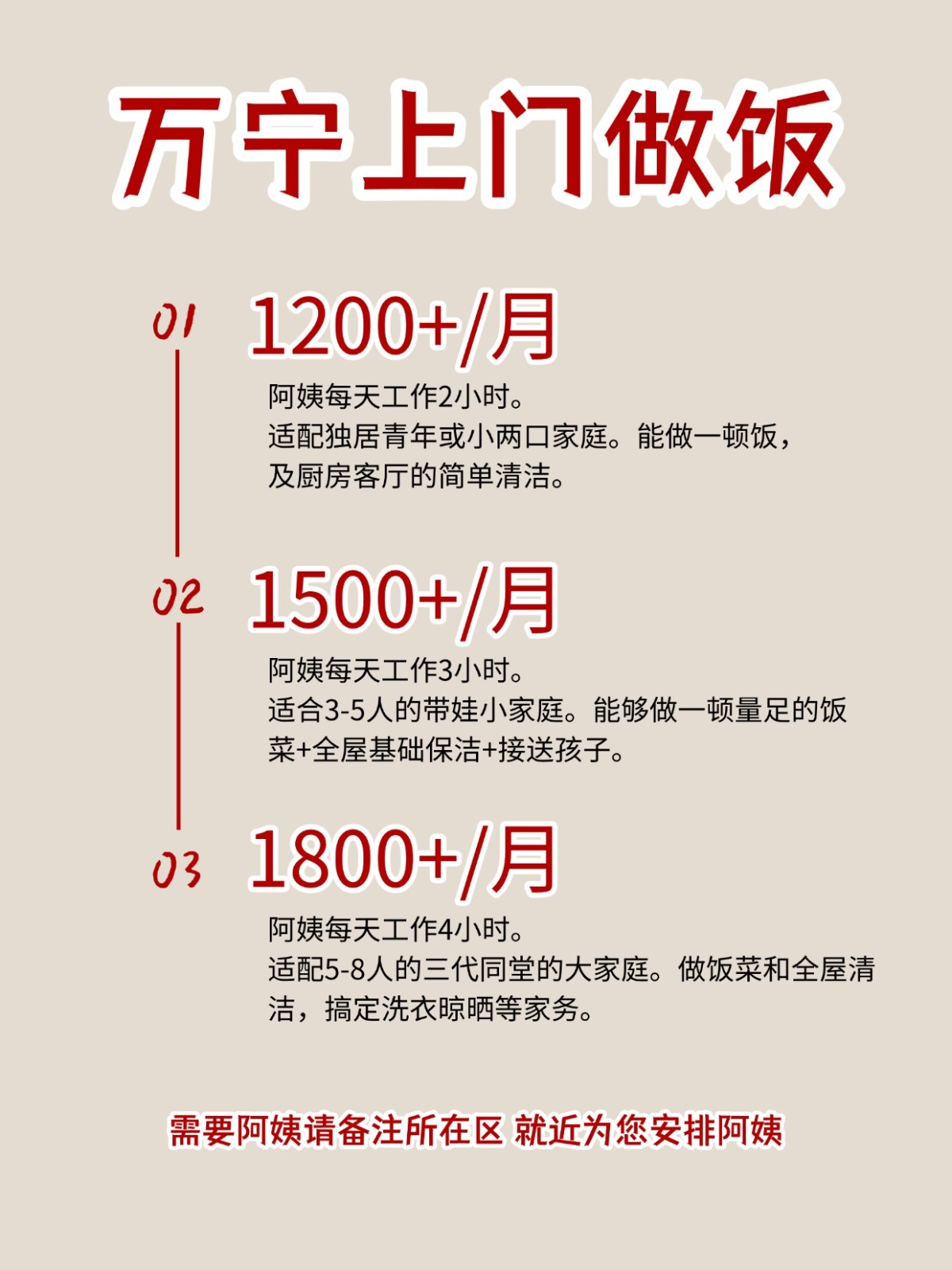 2026万宁上门做饭阿姨包月2200码住