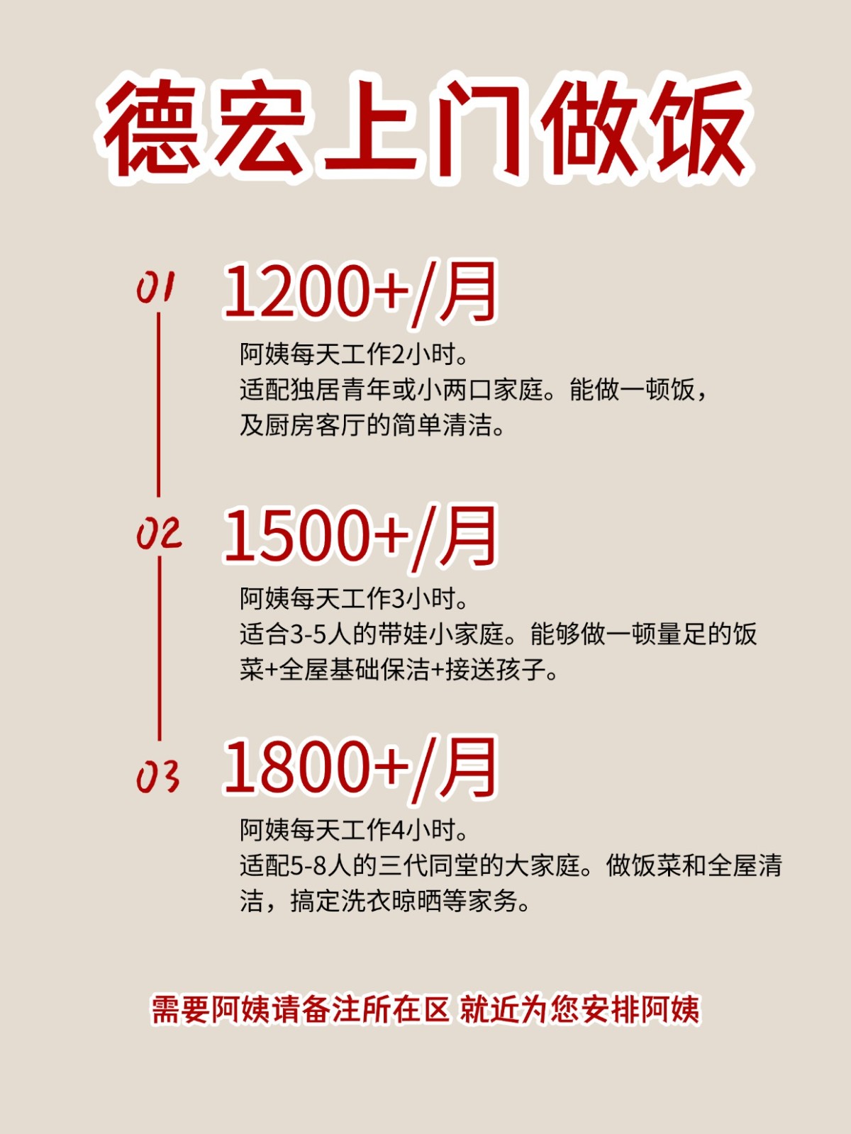 2026德宏上门做饭阿姨包月2200码住