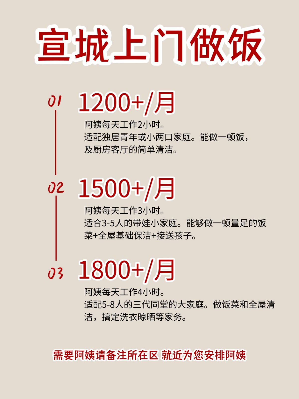2026宣城上门做饭阿姨包月2200码住