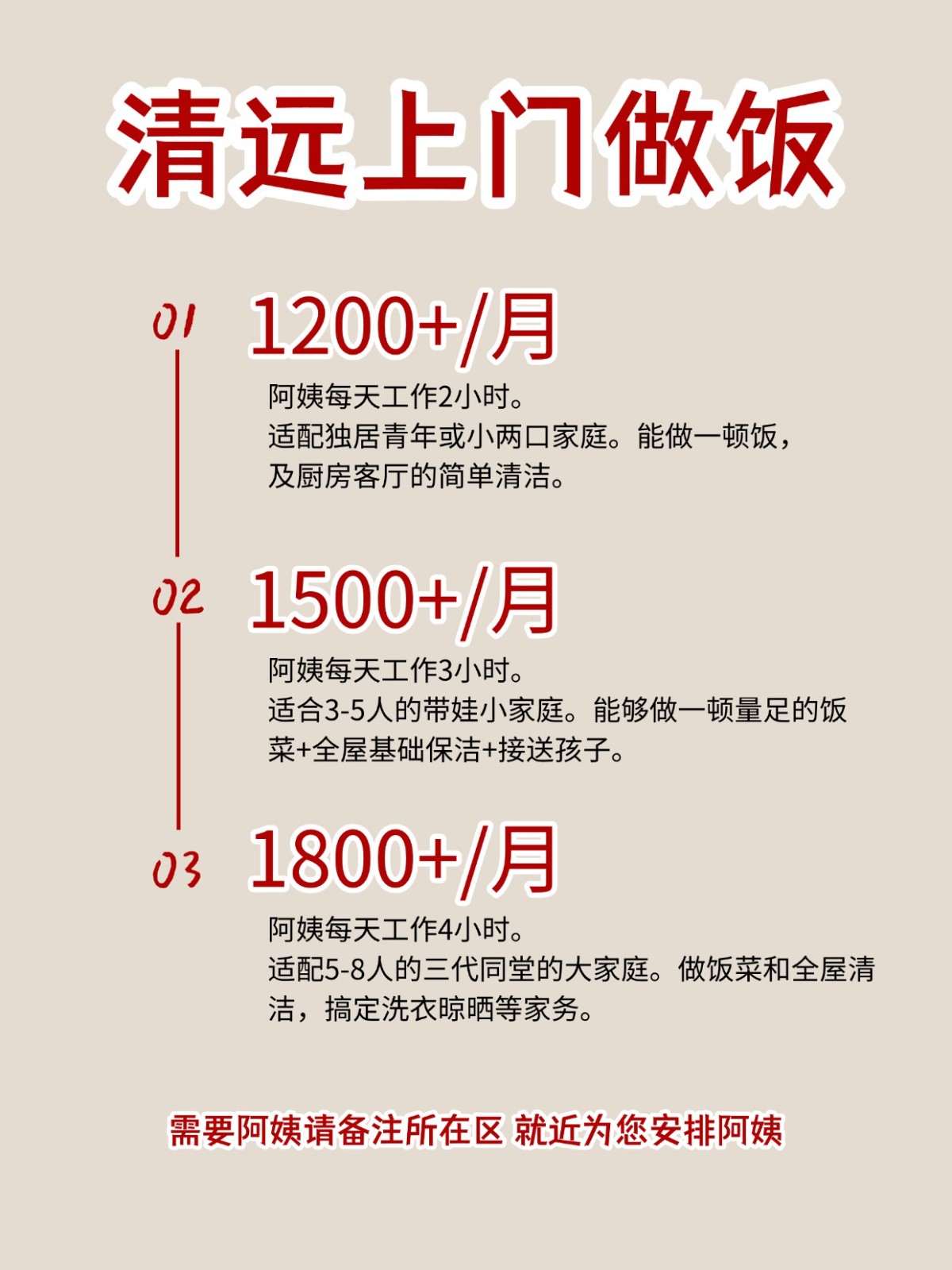 2026清远上门做饭阿姨包月2200码住