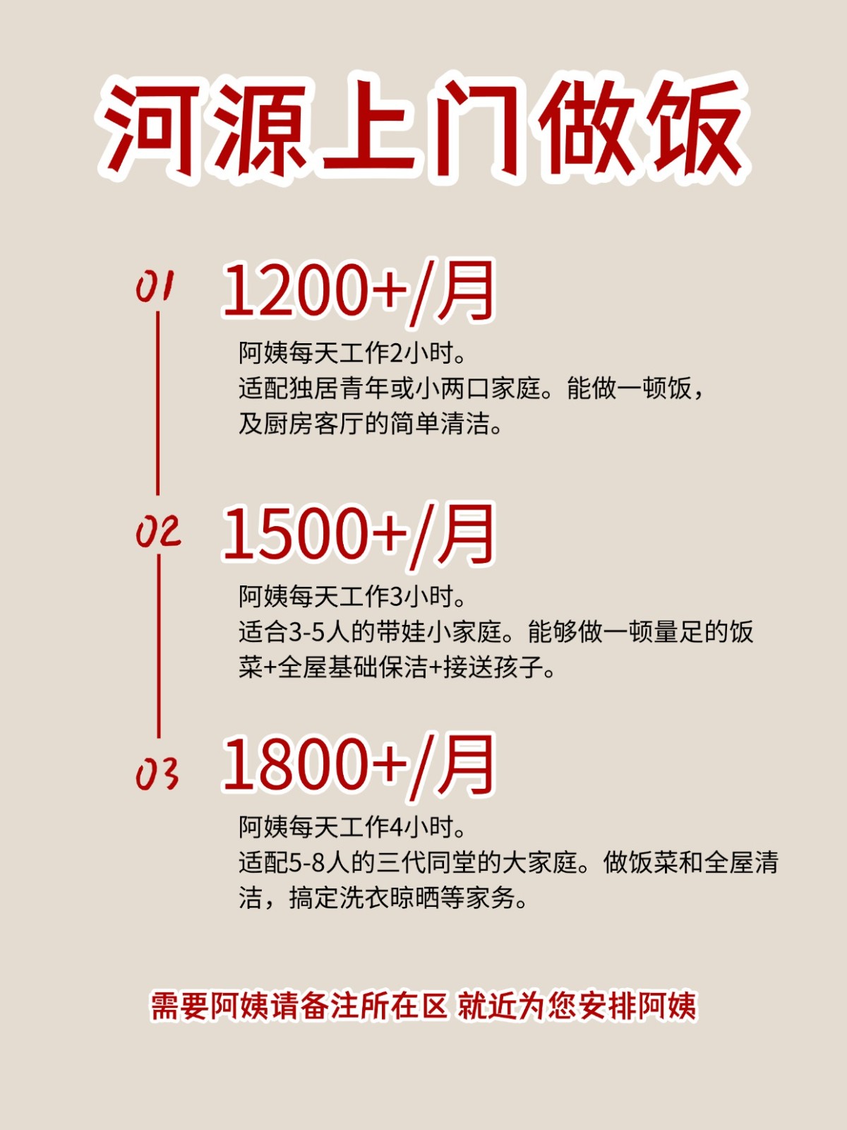 2026河源上门做饭阿姨包月2200码住