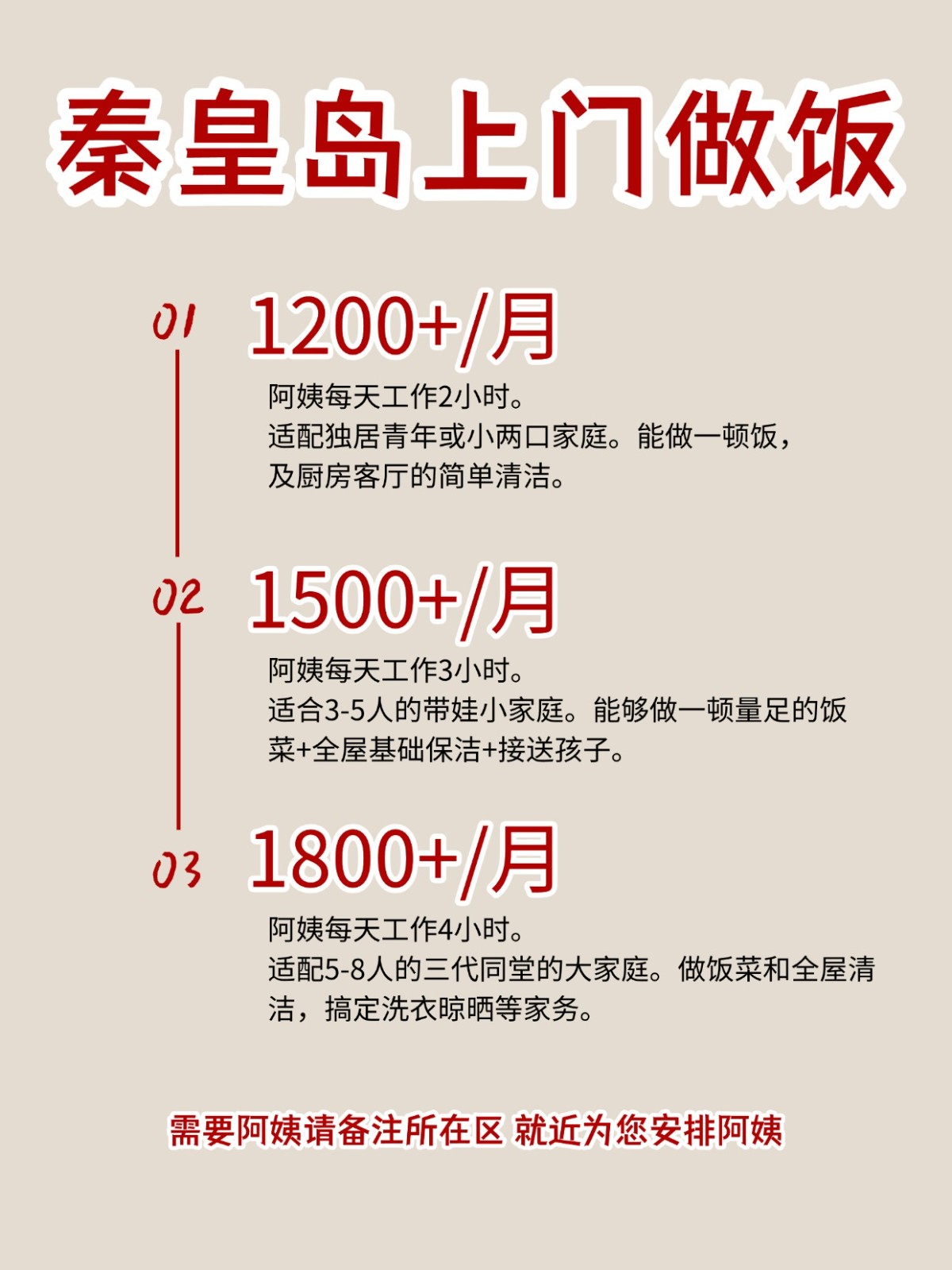 2026秦皇岛上门做饭阿姨包月2200码住