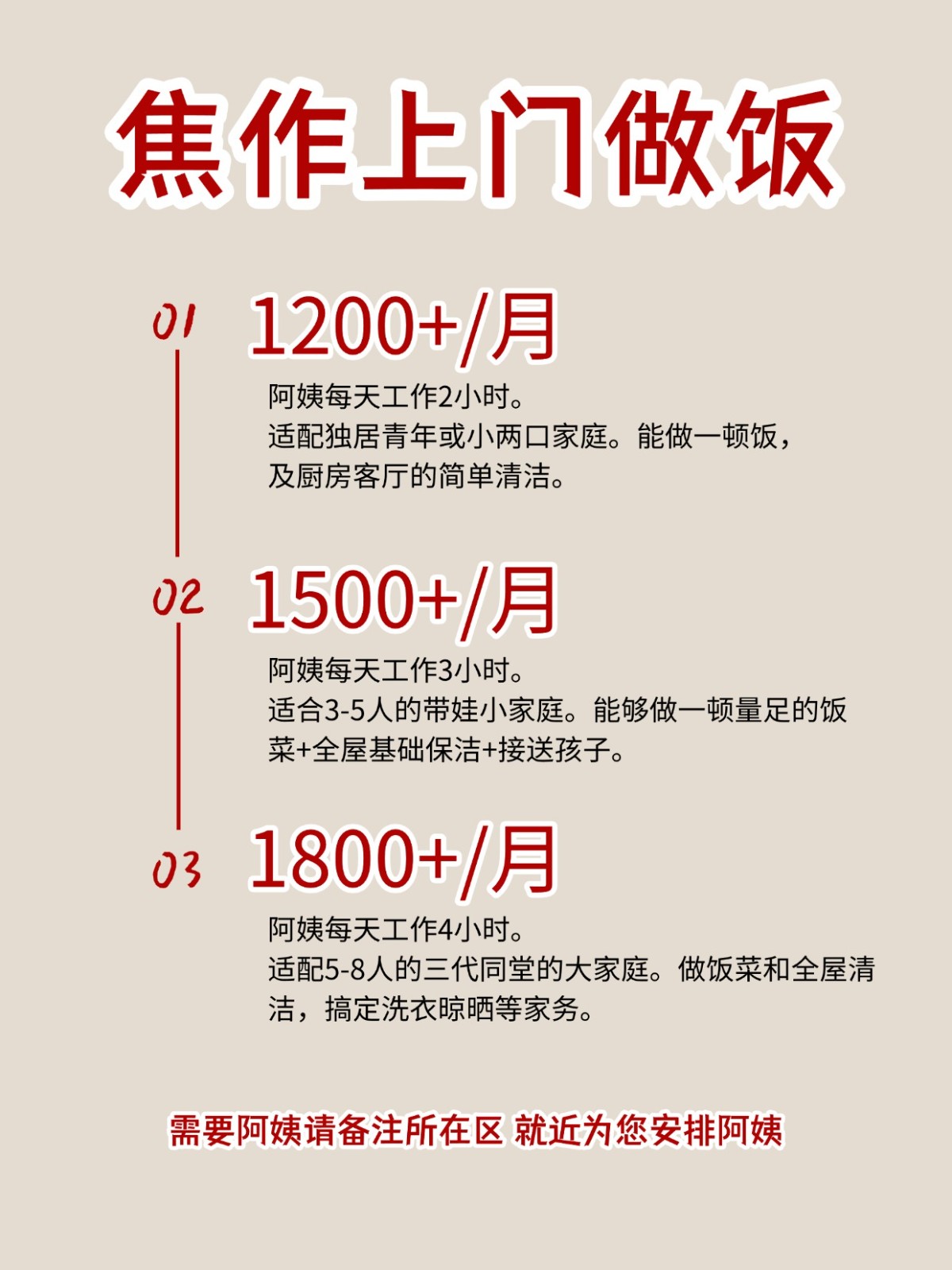 2026焦作上门做饭阿姨包月2200码住