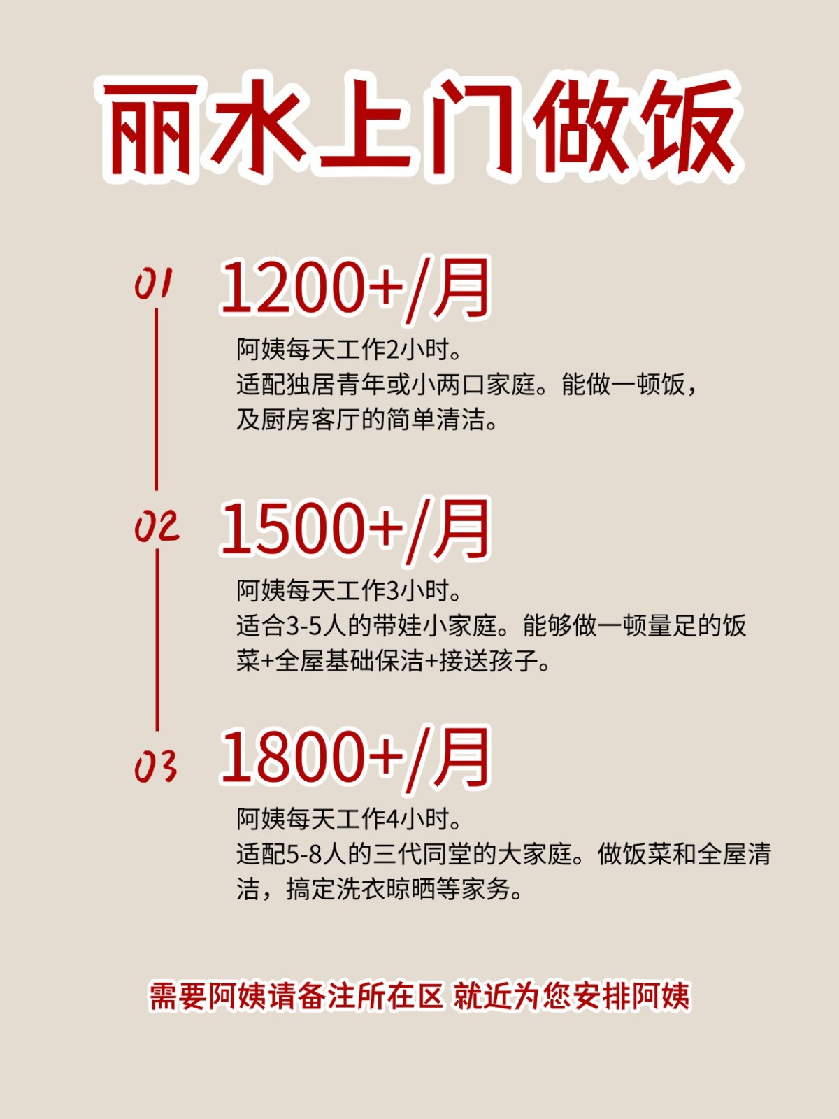 2026丽水上门做饭阿姨包月2200码住