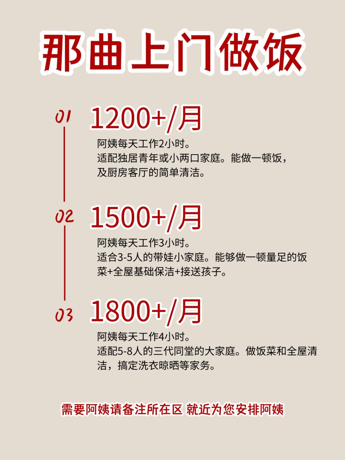 2026那曲上门做饭阿姨包月2200码住