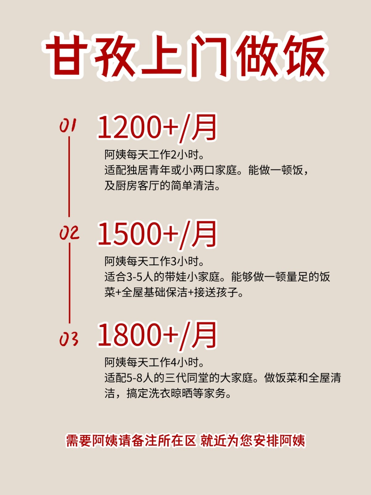 2026甘孜上门做饭阿姨包月2200码住