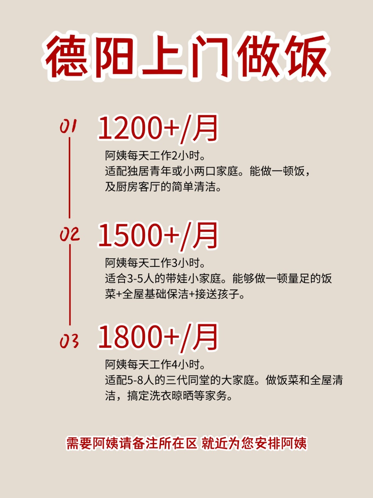 2026德阳上门做饭阿姨包月2200码住