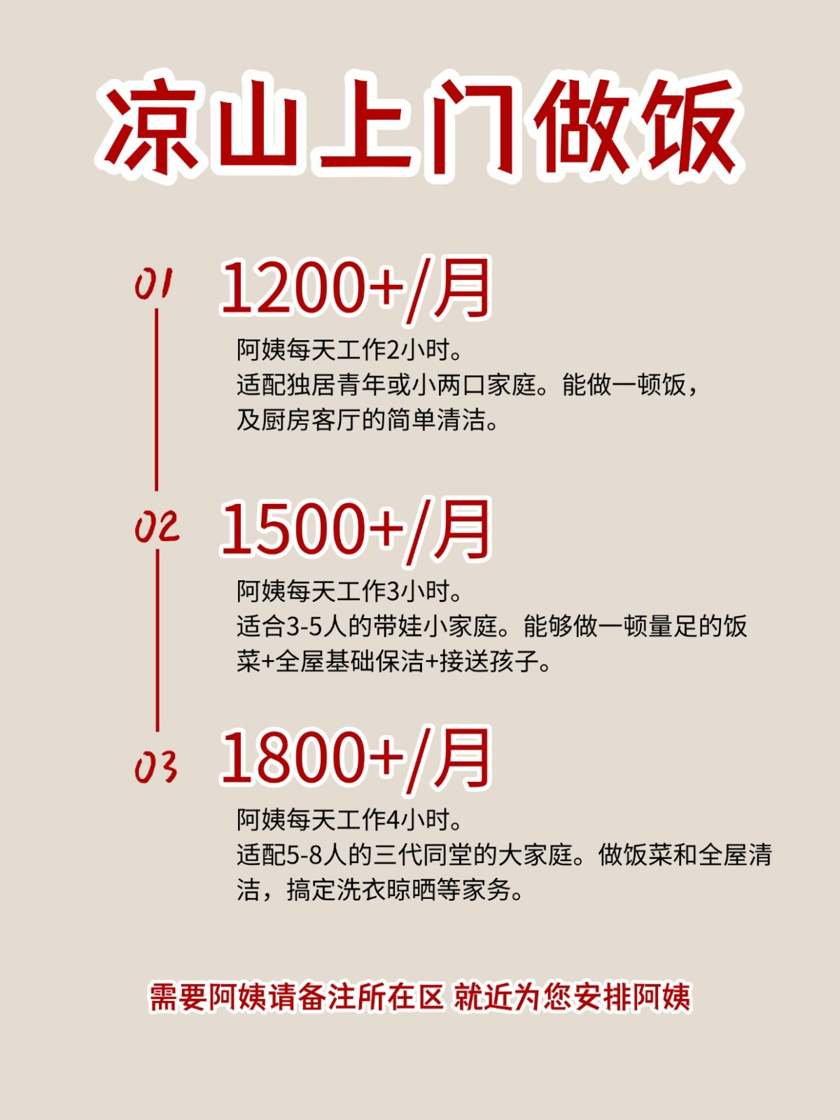 2026凉山上门做饭阿姨包月2200码住