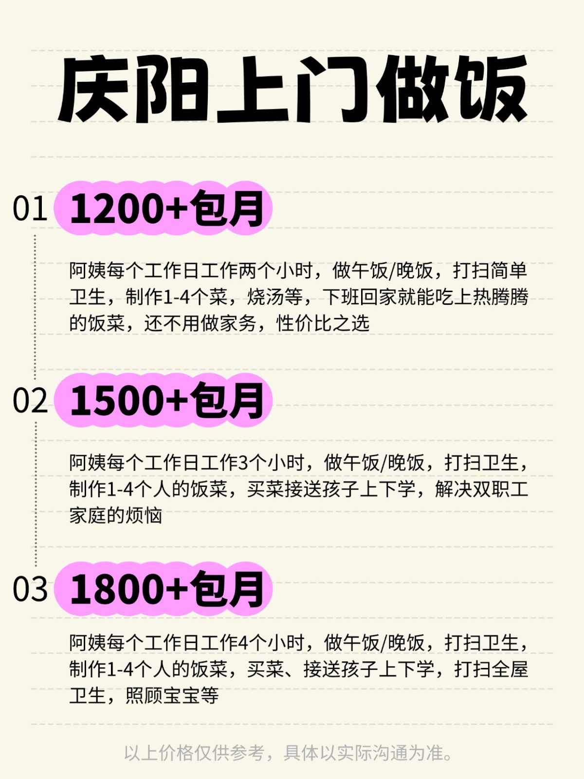 庆阳上门做饭❗️ 码住