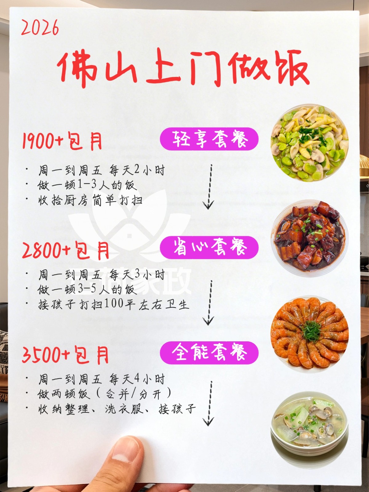 佛山上门烧饭钟点工2026最新价格表?