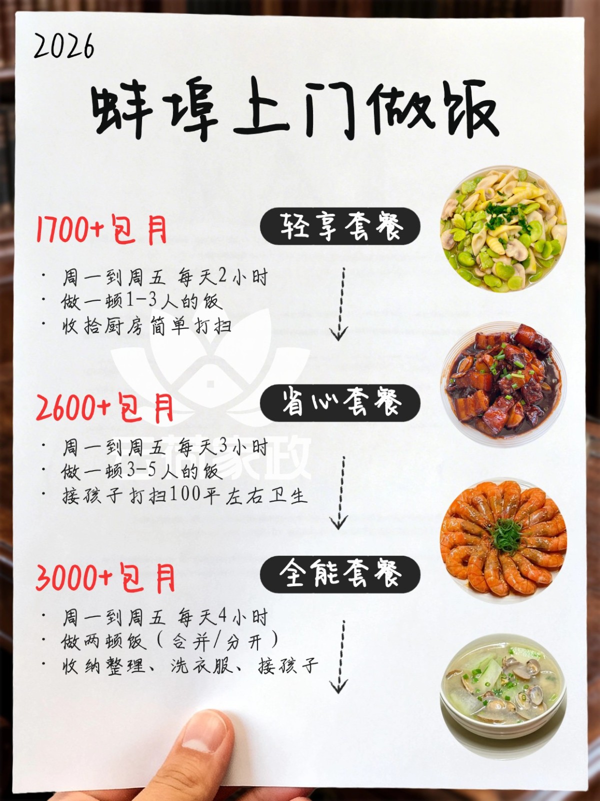 蚌埠上门烧饭钟点工2026最新价格表?