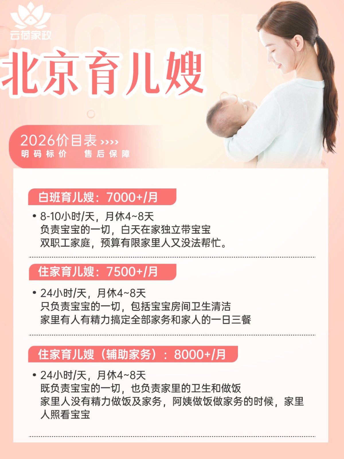 北京新手爸妈必看|育儿嫂2026最新报价