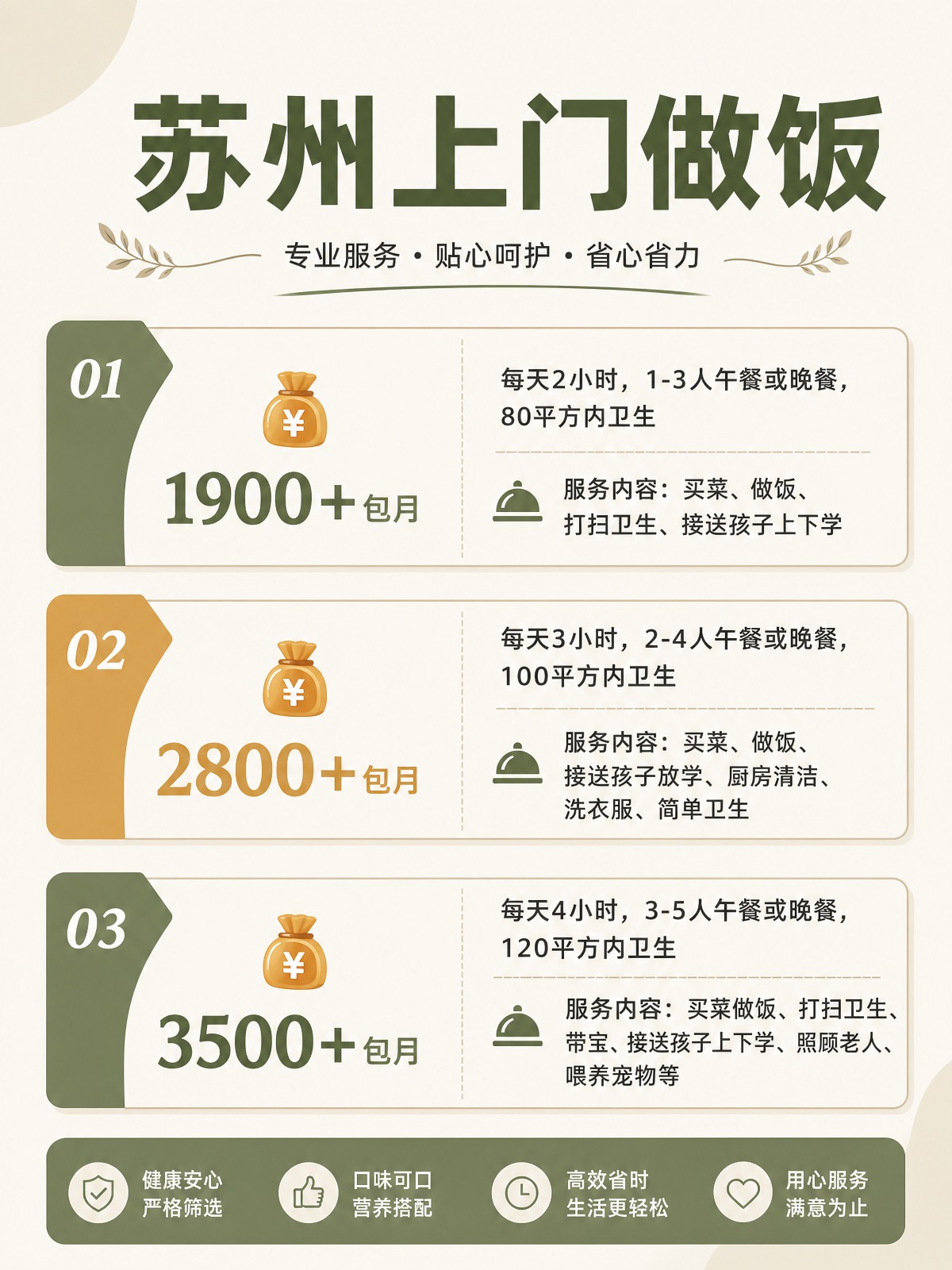 苏州上门做饭包月1900+直接解放双手❗️