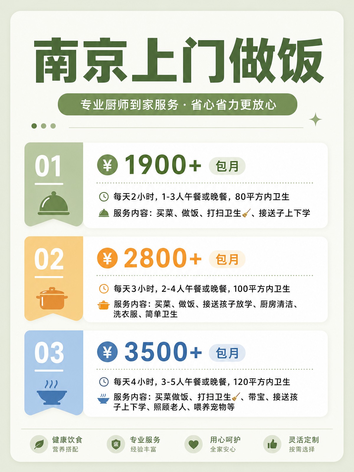 南京上门做饭包月1900+直接解放双手❗️