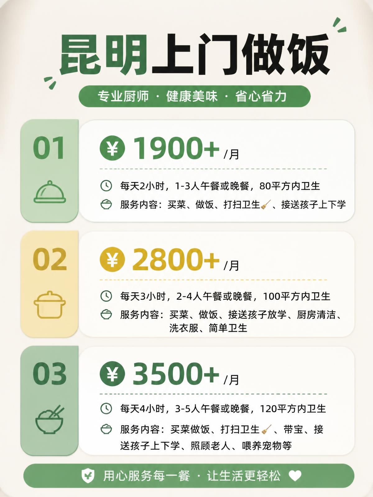 昆明上门做饭包月1900+直接解放双手❗️