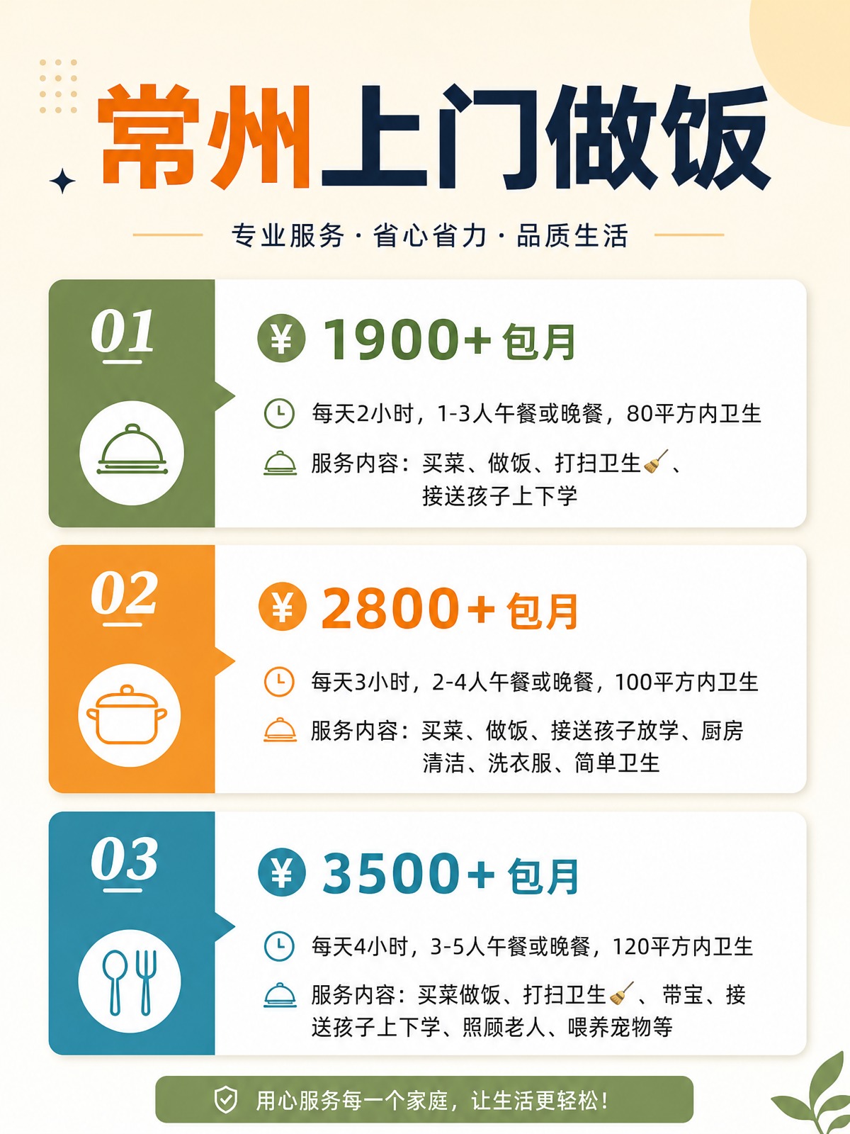 常州上门做饭包月1900+直接解放双手❗️