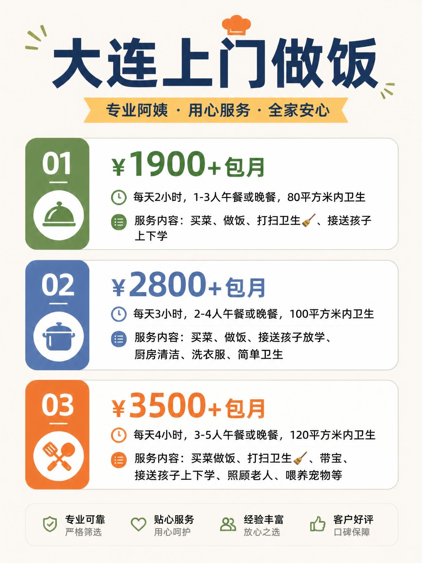 大连上门做饭包月1900+直接解放双手❗️