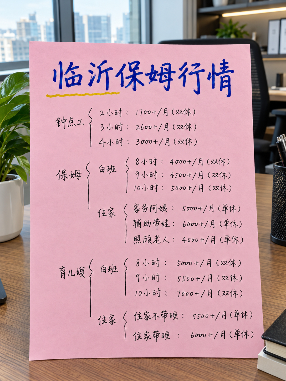 在临沂找保姆多少钱？本地市场价格表