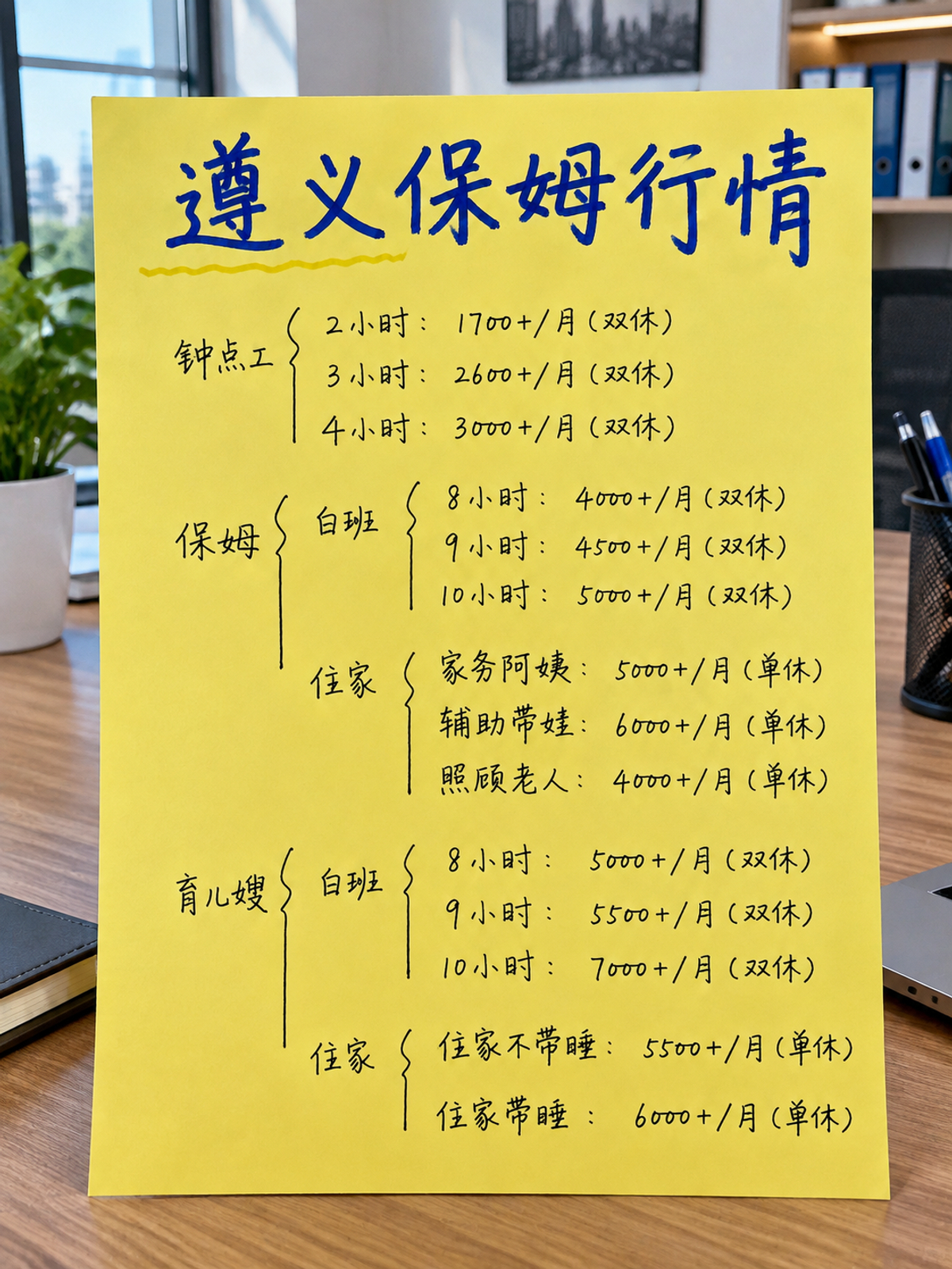 在遵义找保姆多少钱？本地市场价格表