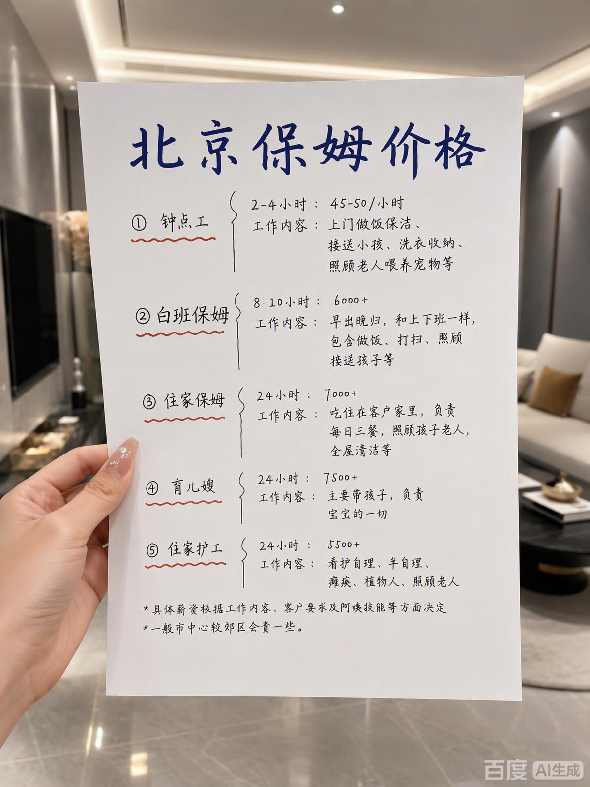 在北京请保姆一般多少钱一个月❓